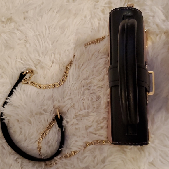 NWOT Small Bag blush / black / gold accents and chain - Picture 7 of 13